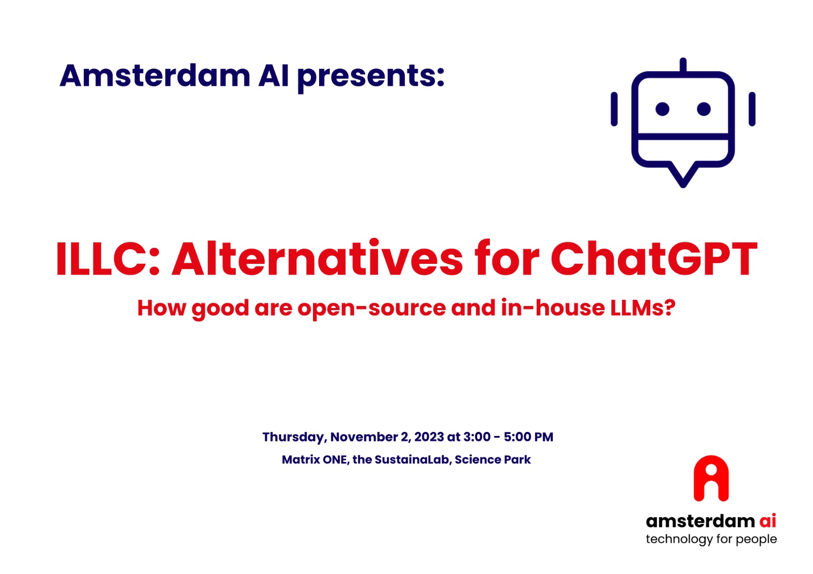 Recap: Amsterdam AI Meetup presents ILLC: Alternatives for ChatGPT